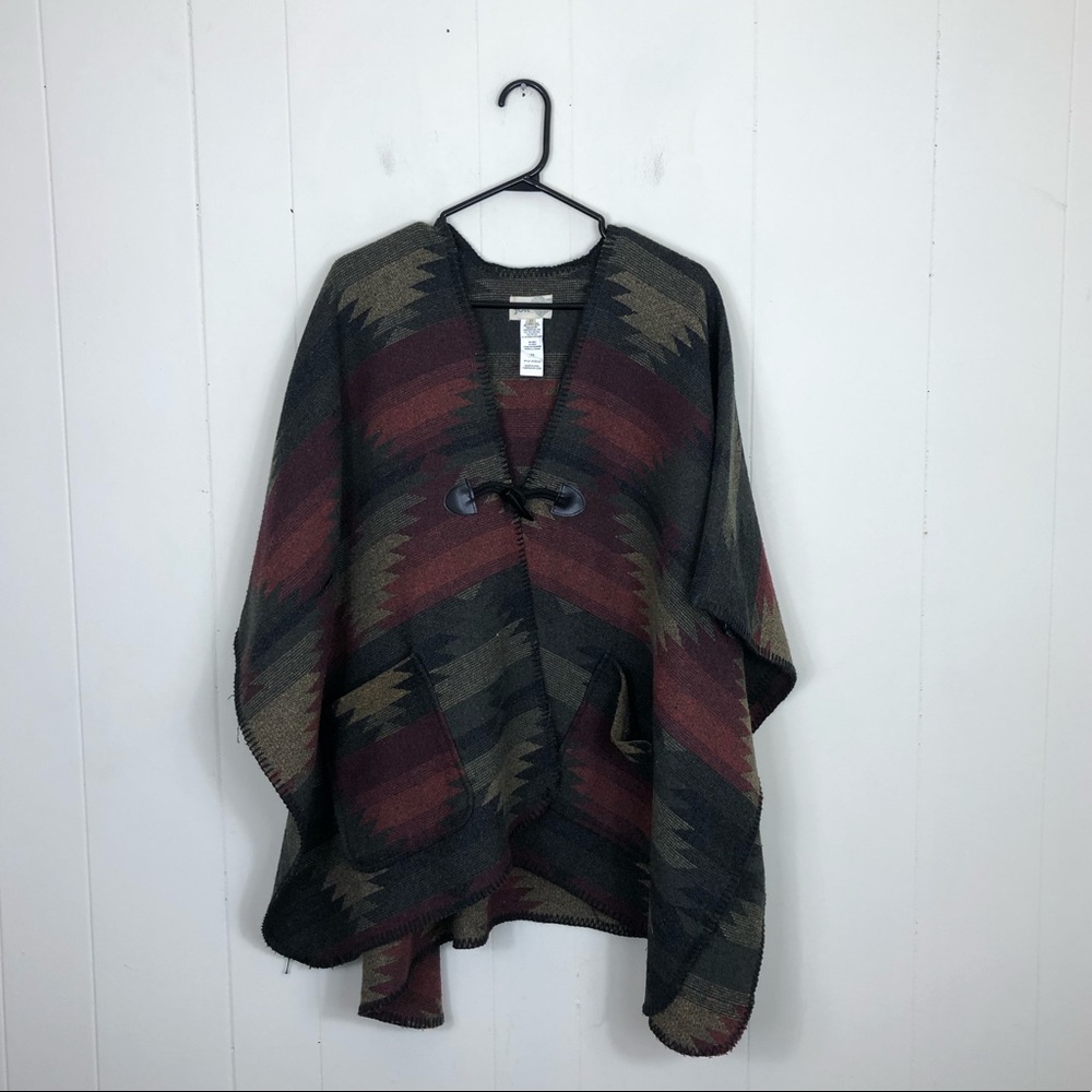 Jolt Aztec Print Woven Poncho Sz XS
